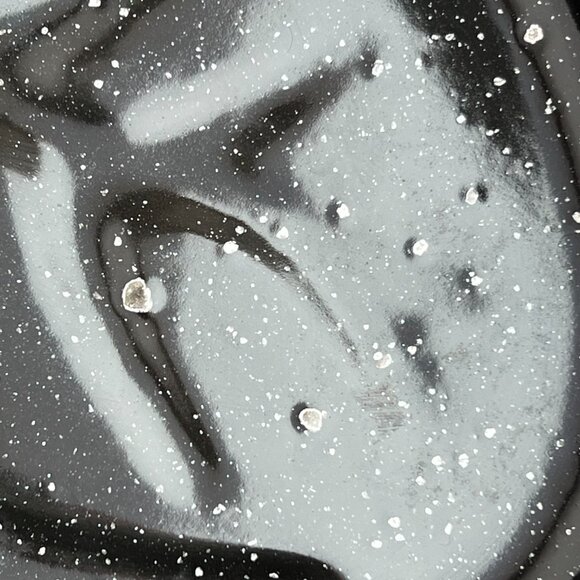 Vintage Black Speckled Oval Enamelware Roaster Pan & Lid  8" X 13" DISPLAY/PROP - Picture 14 of 16